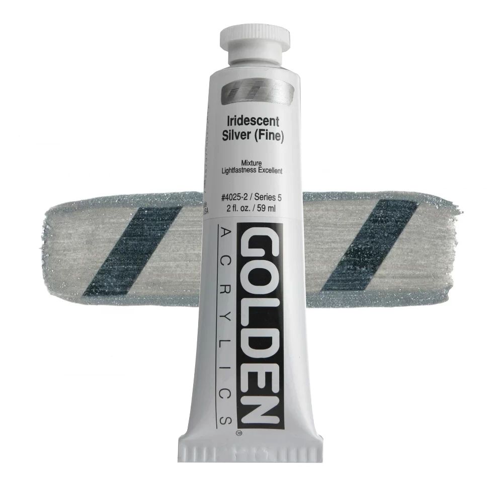 GOLDEN アクリリックヘビーボディ 59ml 4025 イリデッセントシルバー(ファイン)