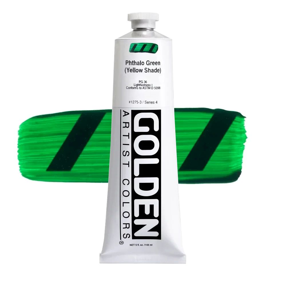 GOLDEN アクリリックヘビーボディ 148ml 1275 フタログリーンイエローシェード