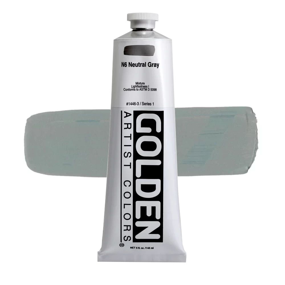 GOLDEN アクリリックヘビーボディ 148ml 1446 ニュートラルグレイN6