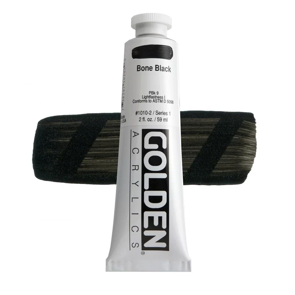 GOLDEN アクリリックヘビーボディ 59ml 1010 ボーンブラック