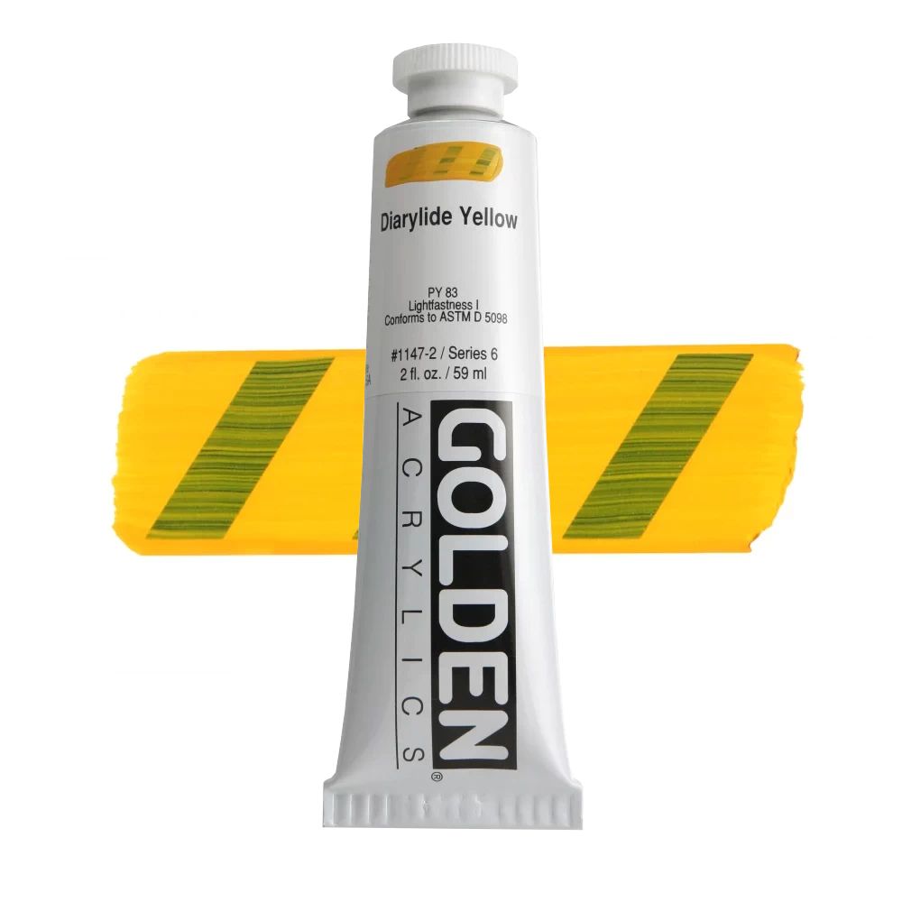 GOLDEN アクリリックヘビーボディ 59ml 1147 ダイアリライドイエロー