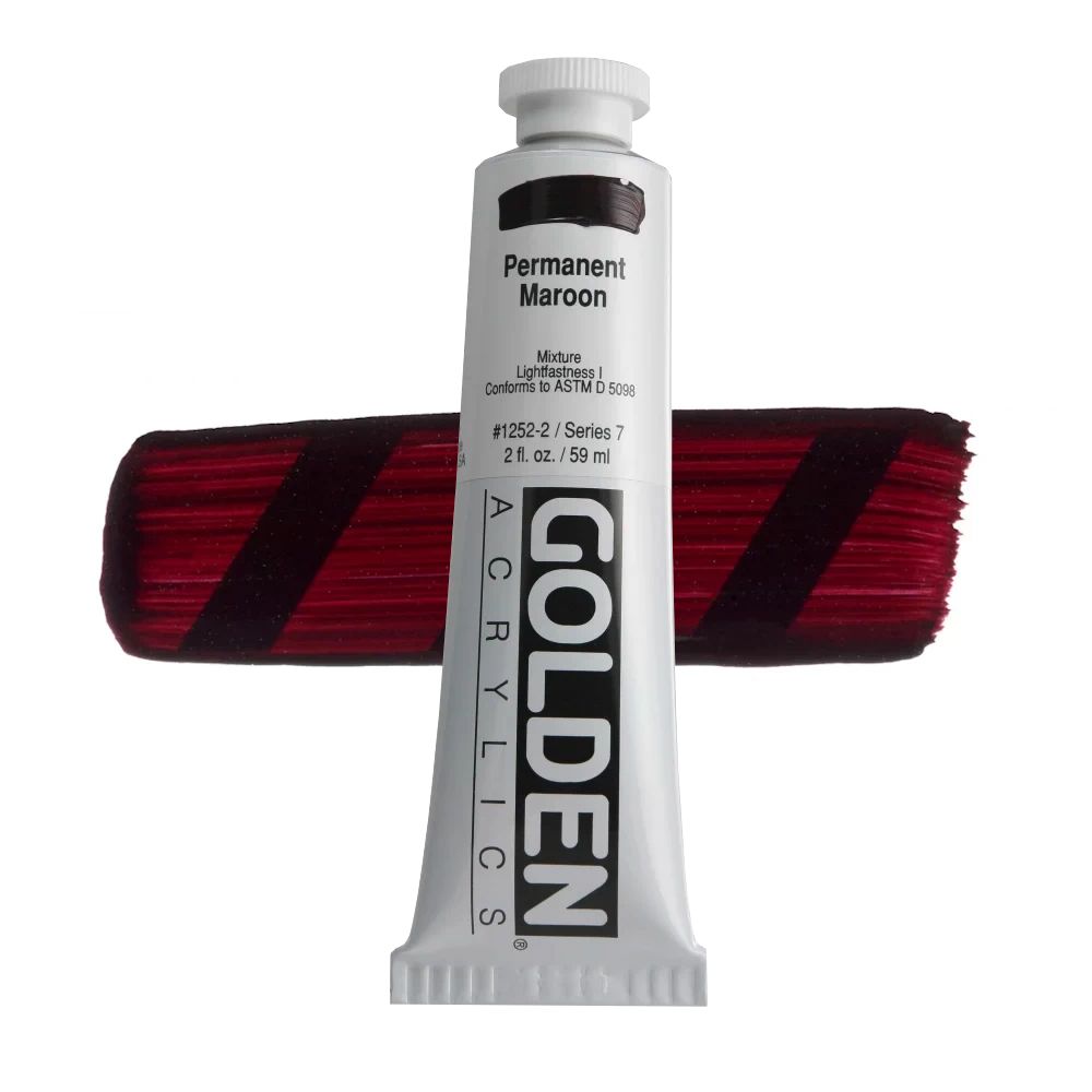 GOLDEN アクリリックヘビーボディ 59ml 1252 パーマネントマルーン