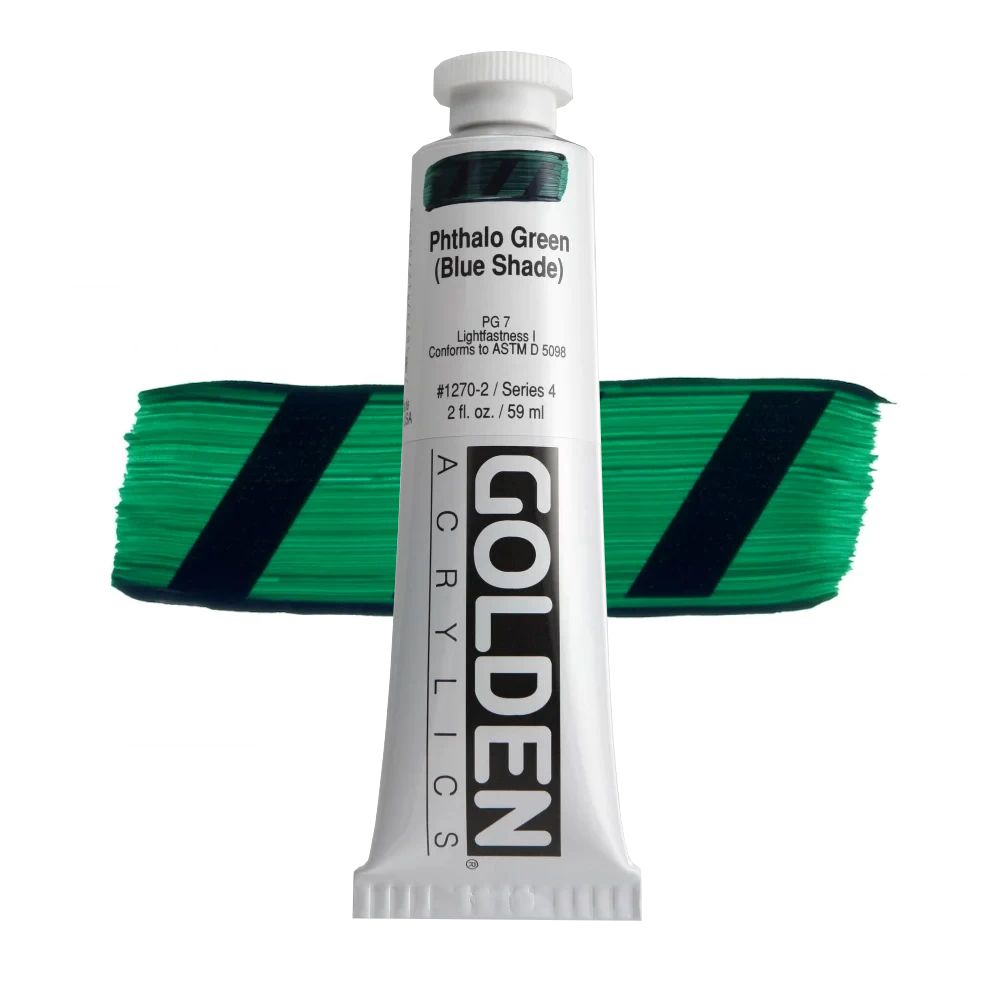 GOLDEN アクリリックヘビーボディ 59ml 1270 フタログリーンブルーシェード