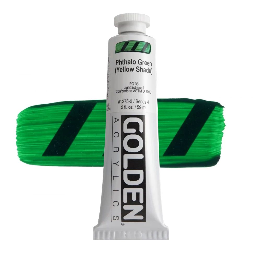 GOLDEN アクリリックヘビーボディ 59ml 1275 フタログリーンイエローシェード