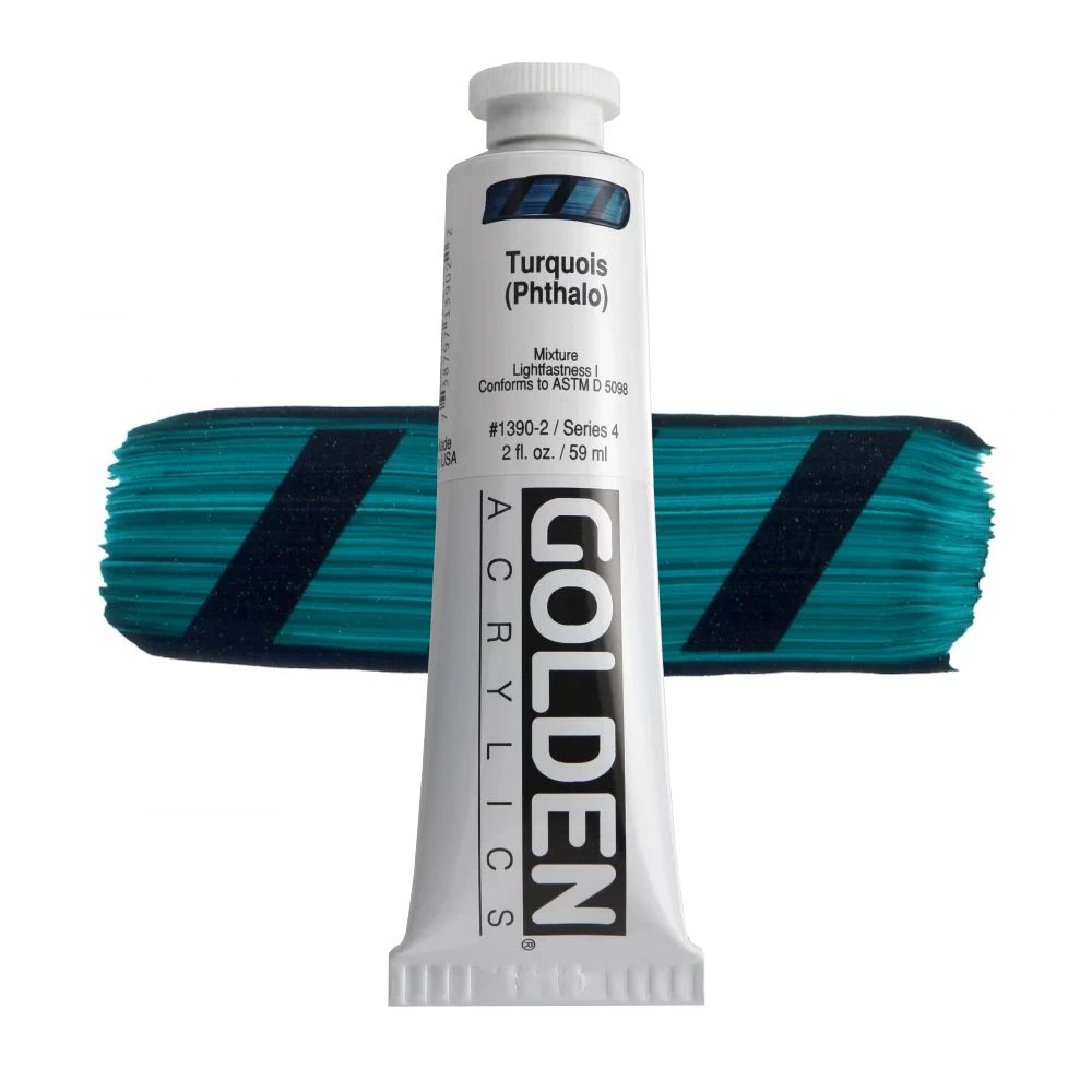 GOLDEN アクリリックヘビーボディ 59ml 1390 ターコイズ(フタロ)
