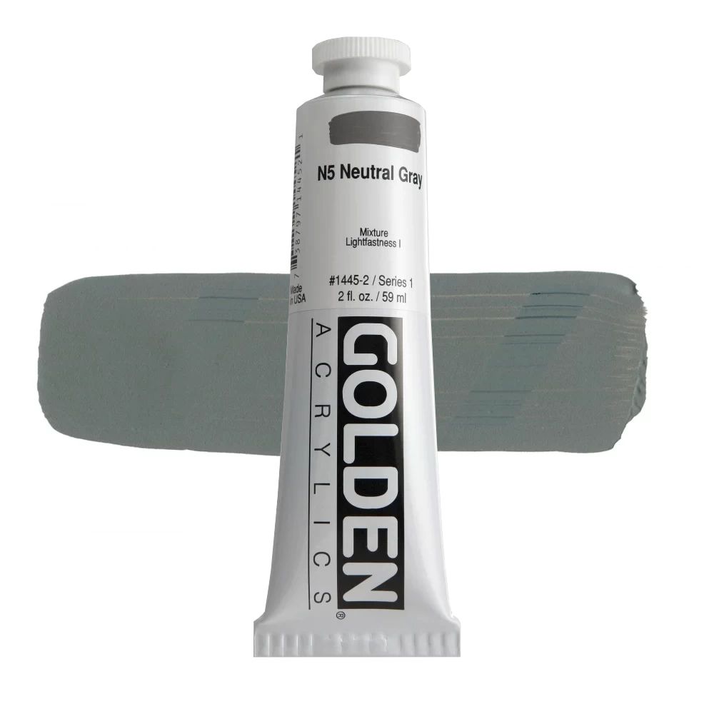 GOLDEN アクリリックヘビーボディ 59ml 1445 ニュートラルグレイN5