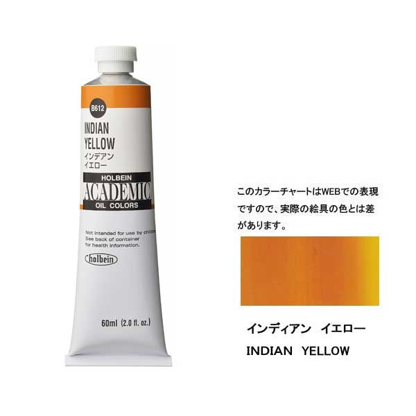 ホルベイン油絵具 ACADEMIC  B612 インデアンイエロー 【60ml×3本入】