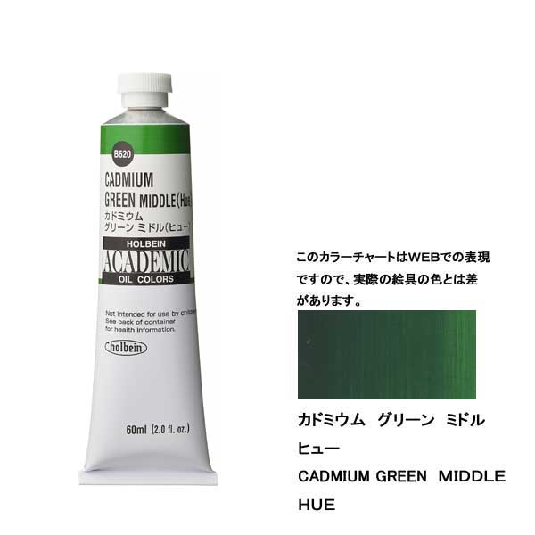 ホルベイン油絵具 ACADEMIC  B620 カドミウムグリーンミドルH 【60ml×3本入】