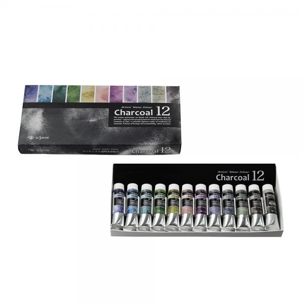 伊研×クサカベ透明水彩絵具 10ml チャコールカラー 12色セット