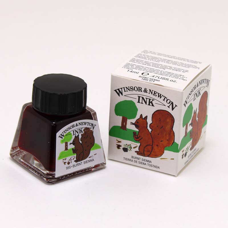 ウィンザー&ニュートン ドローイングインク バーントシェンナ (14ml)