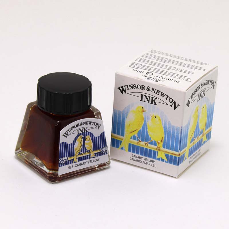 ウィンザー&ニュートン ドローイングインク カナリアイエロー (14ml)