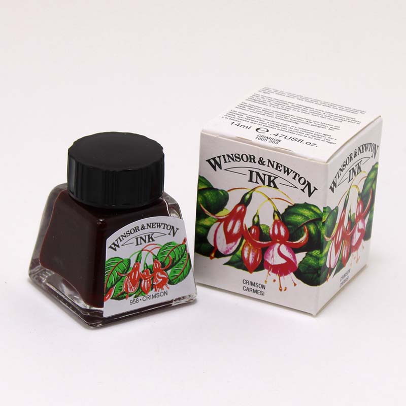 ウィンザー&ニュートン ドローイングインク クリムソン (14ml)