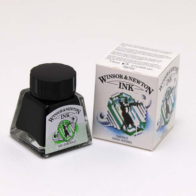 ウィンザー&ニュートン ドローイングインク エメラルド (14ml)
