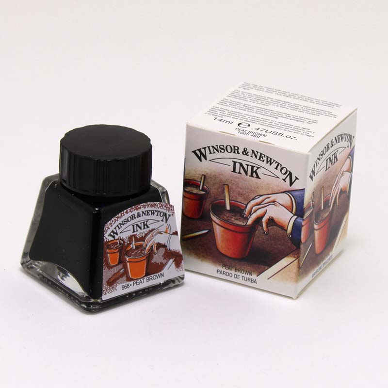 ウィンザー&ニュートン ドローイングインク ピートブラウン (14ml)