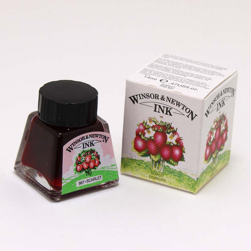 ウィンザー&ニュートン ドローイングインク スカーレット (14ml)