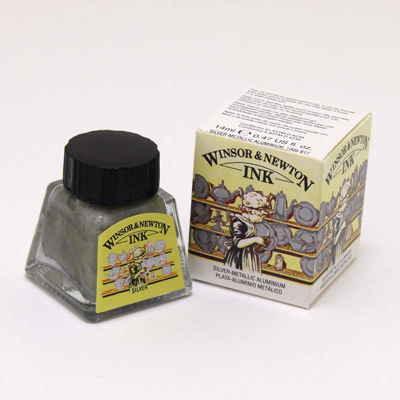 ウィンザー&ニュートン ドローイングインク シルバー (14ml)