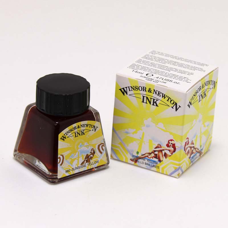 ウィンザー&ニュートン ドローイングインク サンシャインイエロー (14ml)