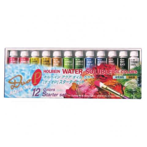 ホルベイン水可溶性油絵具DUO Pスターターセット 10ml 12色