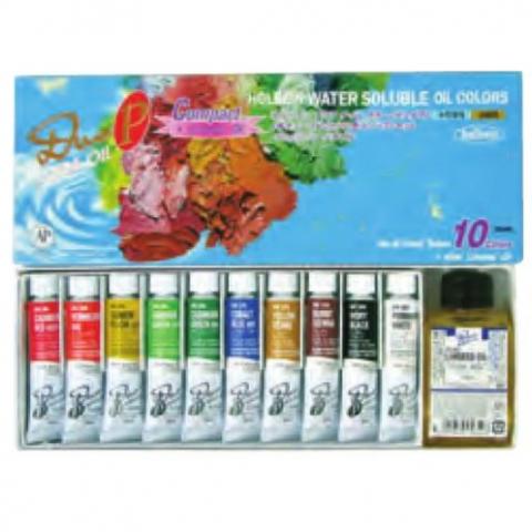 ホルベイン水可溶性油絵具DUO Pコンパクト[+リンシードオイル]セット