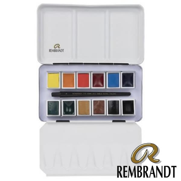 レンブラント固形水彩絵具(ハーフパン) モノピグメント12色セット