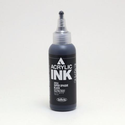 ホルベイン アクリリックカラーインク AI934 スーパーオペークブラック (100ml)