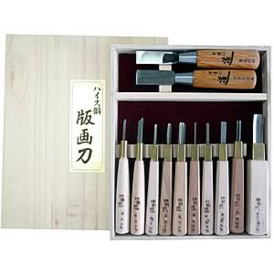 ハイス鋼彫刻刀セット 12本組