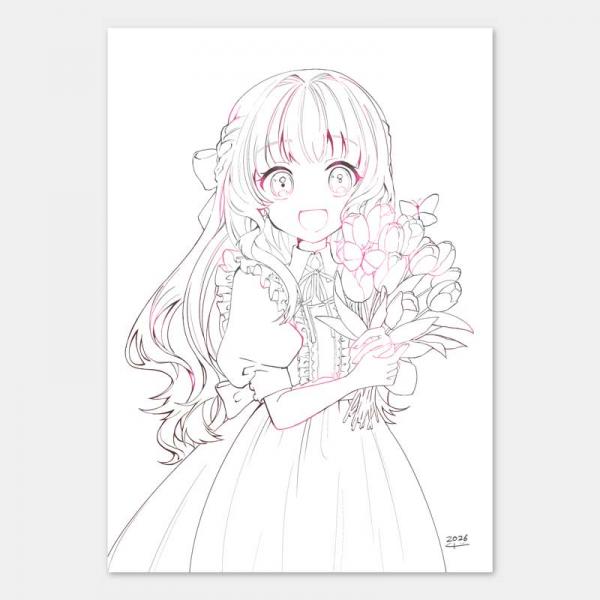 暮部 デザイナースカラーで描くキャラクターイラスト線画 A4
