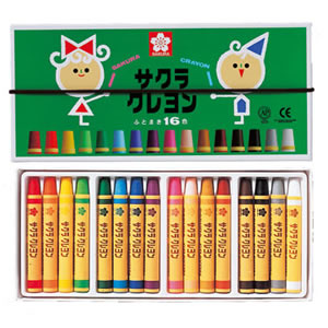 クレヨン太巻16色(ゴムヒモ付)