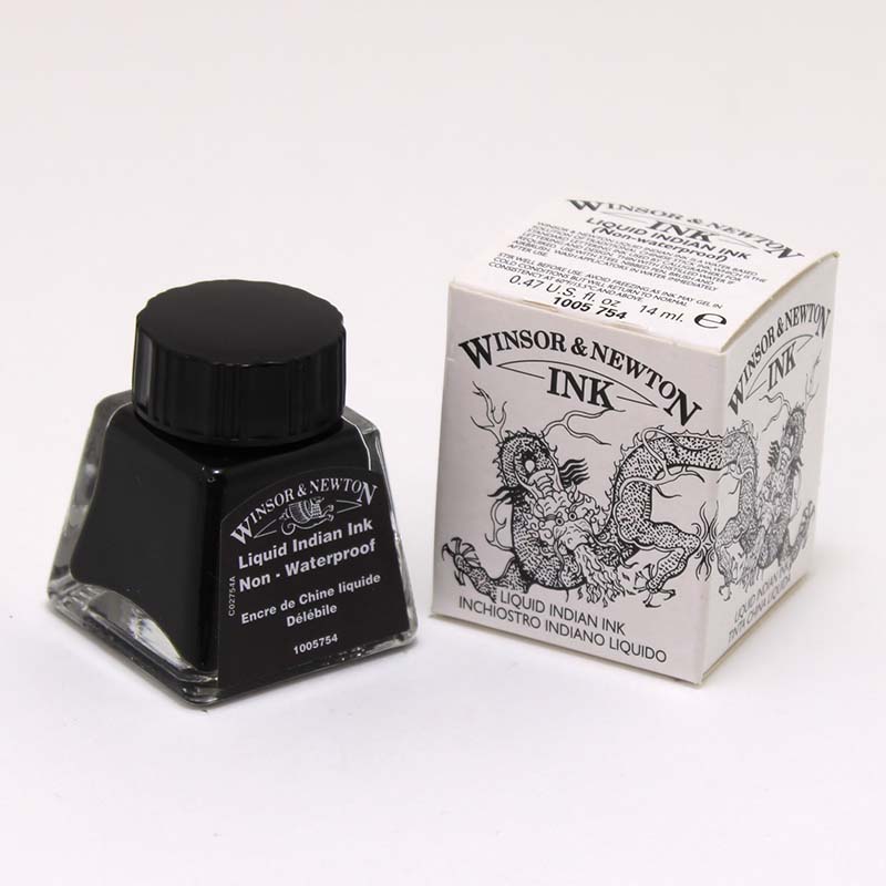ウィンザー&ニュートン ドローイングインク リキッドインディアンインク (14ml)