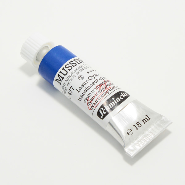 ムッシーニ油絵具 477 トランスルーセントシアン (9号・35ml)