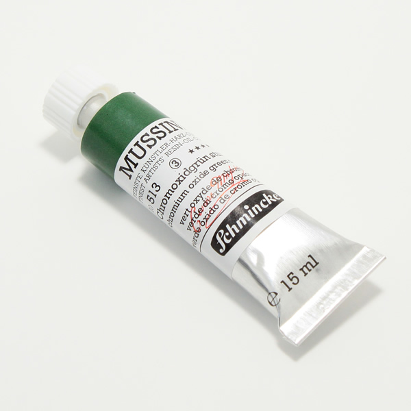 ムッシーニ油絵具 513 クロミアムオキサイドグリーンディープ(9号・35ml)