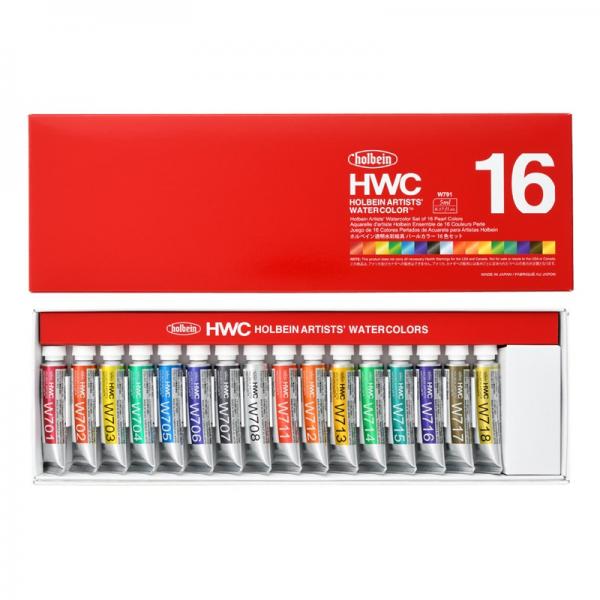 ホルベイン透明水彩 5ml W791パールカラーズ 16色セット