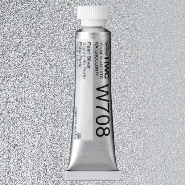 ホルベイン透明水彩 5ml W708 パールシルバー