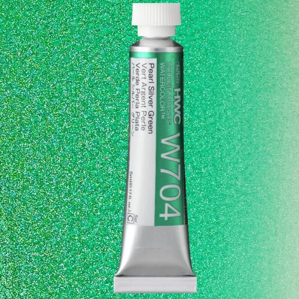 ホルベイン透明水彩 5ml W704 パールシルバーグリーン