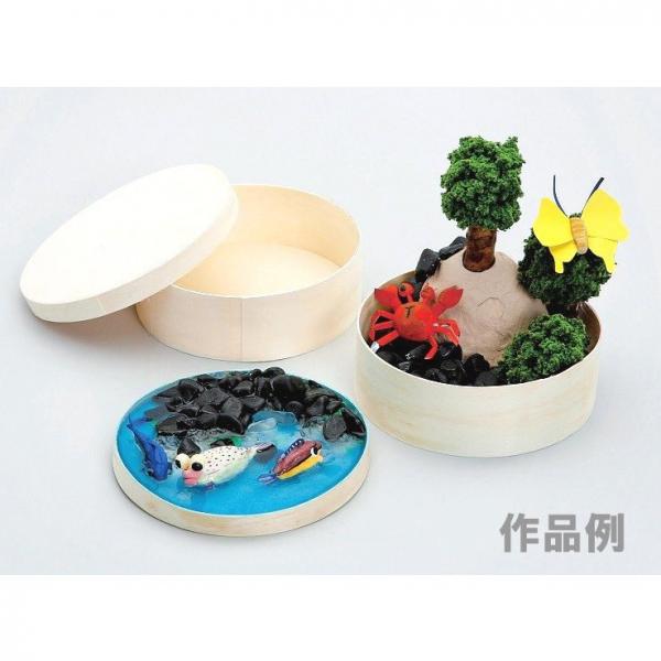 白木のふた付き容器 丸 大