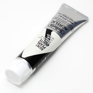 【廃番】ホルベイン アクリリックカラー AU361 パールホワイト (9号,40ml)