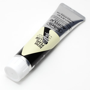 【廃番】ホルベイン アクリリックカラー AU368 パールイエロー (9号,40ml)