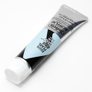 【廃番】ホルベイン アクリリックカラー AU370 パールブルー (9号,40ml)
