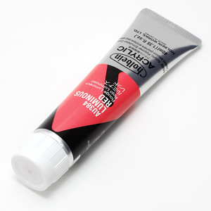 【廃番】ホルベイン アクリリックカラー AU384 ルミナスレッド (9号,40ml)