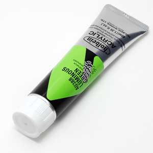 【廃番】ホルベイン アクリリックカラー AU388 ルミナスグリーン (9号,40ml)