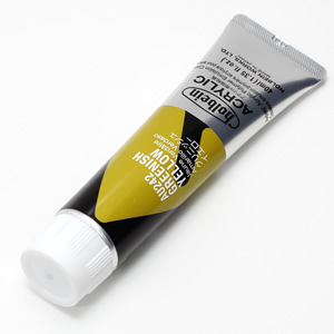 【廃番】ホルベイン アクリリックカラー AU242 グリニッシュイエロー (9号,40ml)