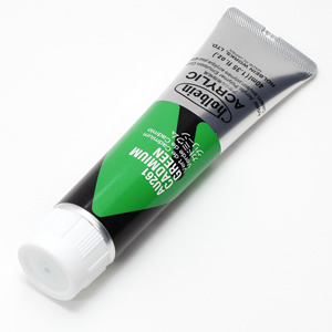 【廃番】ホルベイン アクリリックカラー AU261 カドミウムグリーン (9号,40ml)