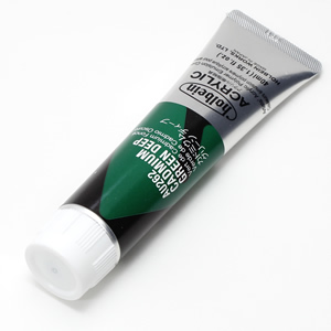 【廃番】ホルベイン アクリリックカラー AU262 カドミウムグリーンディープ (9号,40ml)