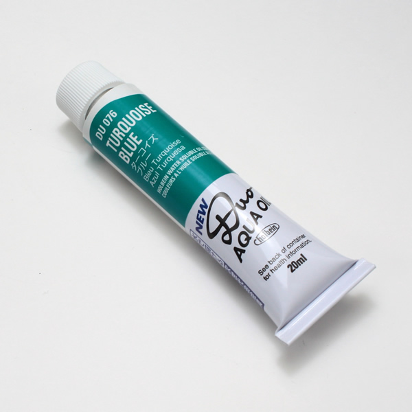 ホルベイン水可溶性油絵具DUO 076 ターコイズブルー (6号)