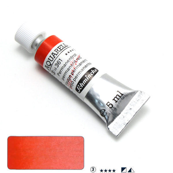 ホラダム水彩絵具 361 パーマネントレッド (5ml)
