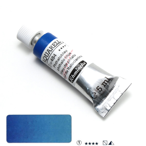 ホラダム水彩絵具 484 フタロブルー (5ml)