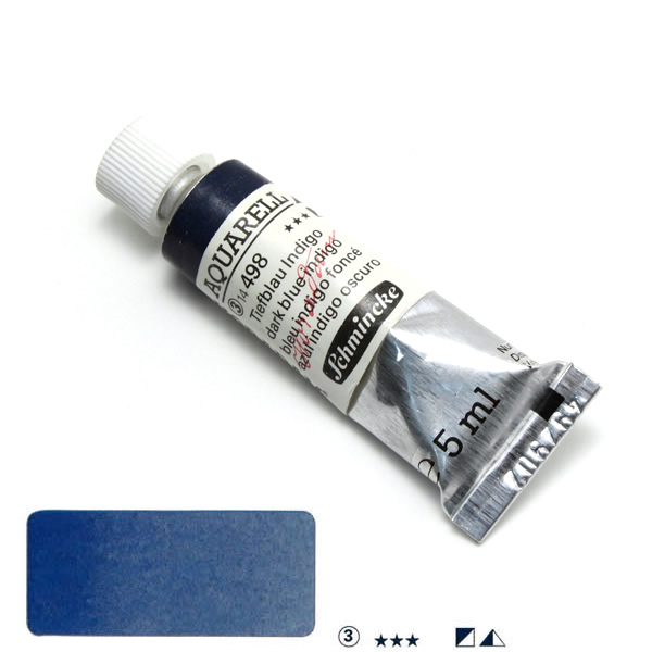 ホラダム水彩絵具 498 ダークブルー(旧ダークブルーインディゴ) (5ml)