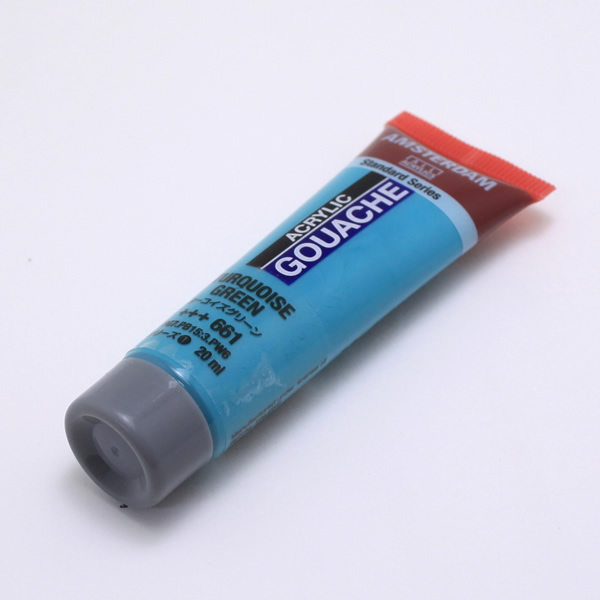 【廃色・在庫限り】アムステルダムアクリリックガッシュ20ml ターコイズグリーン