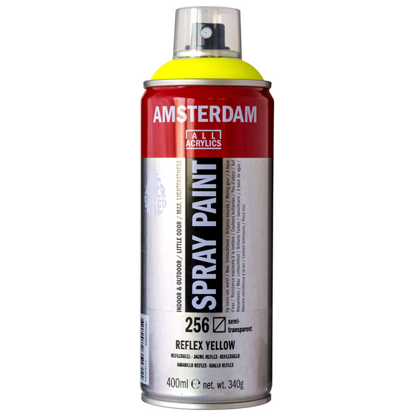 アムステルダムスプレーペイント400ml 256 リフレックスイエロー