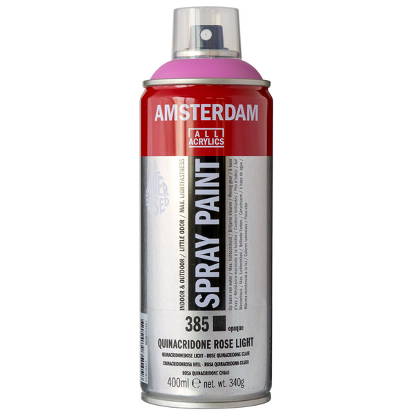 アムステルダムスプレーペイント400ml 385 キナクリドンローズライト